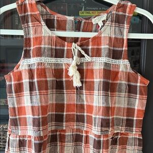 Red and Cream Plaid Hayden Girl Dress